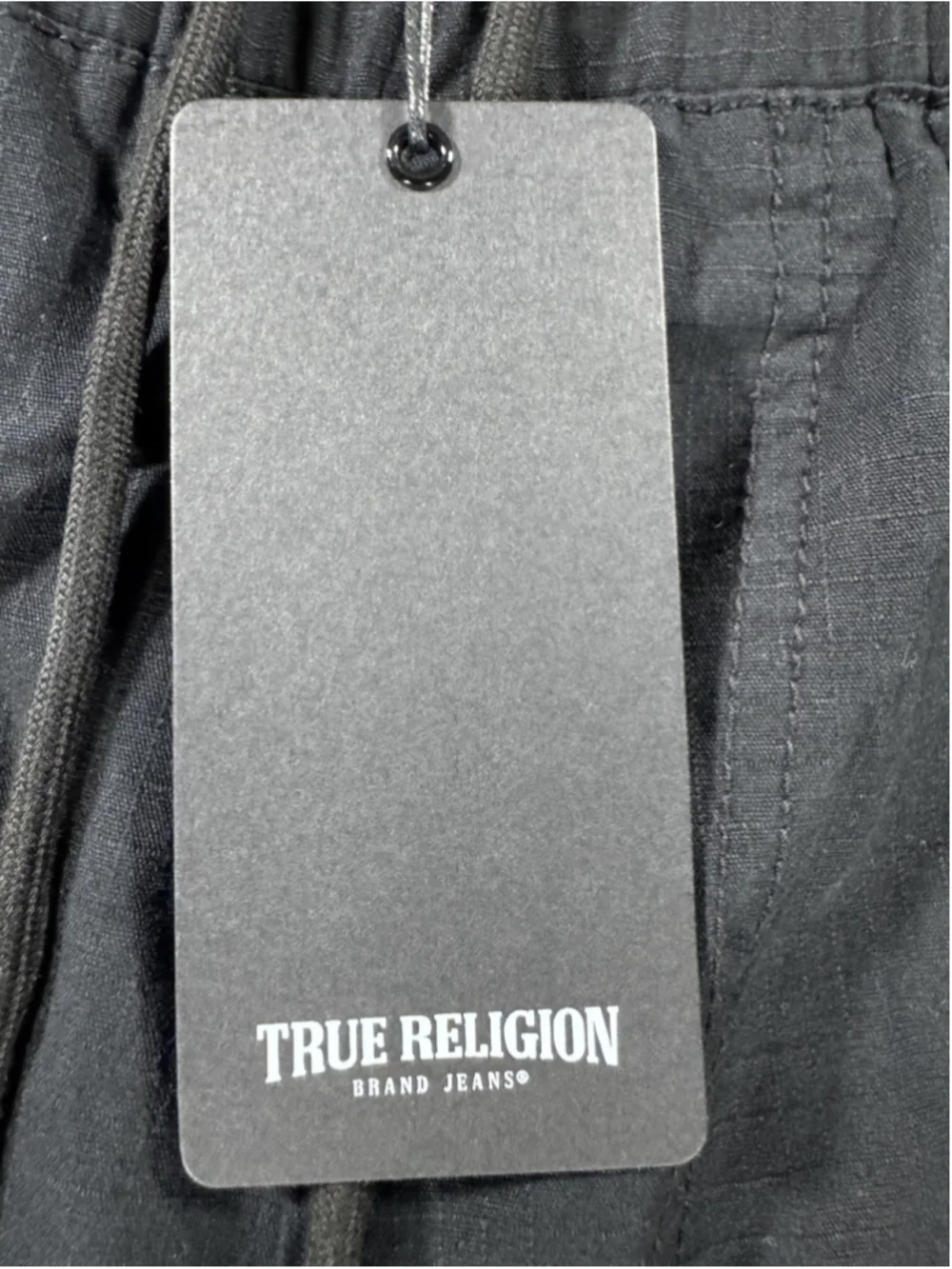 True Religion Jet Black Ripstop Jogger XL with Hook and Loop Pockets